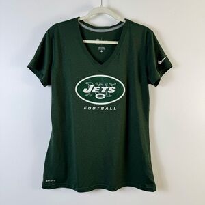 Nike NFL Team Apparel Jets New York Football Shirt T-shirt Large Green White